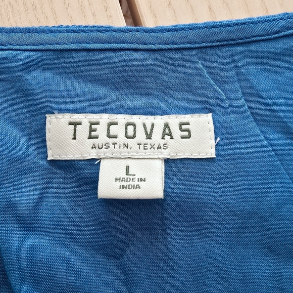 Tecovas Blue Smocked Waist Mini Dress Size L - Picture 6 of 8